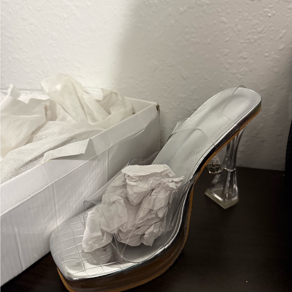 Elegant Silver Women's Heels